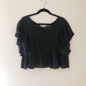 Flutter sleeve Blouse with Back detail